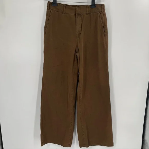 Good American Good Relaxed Skate Pants High Rise Wide Leg Brown Trouser 8/29 - Picture 14 of 14